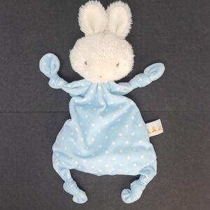 Bunnies By The Bay Buddy Blanket Baby Lovie Blue Polka Dot White Bunny Good